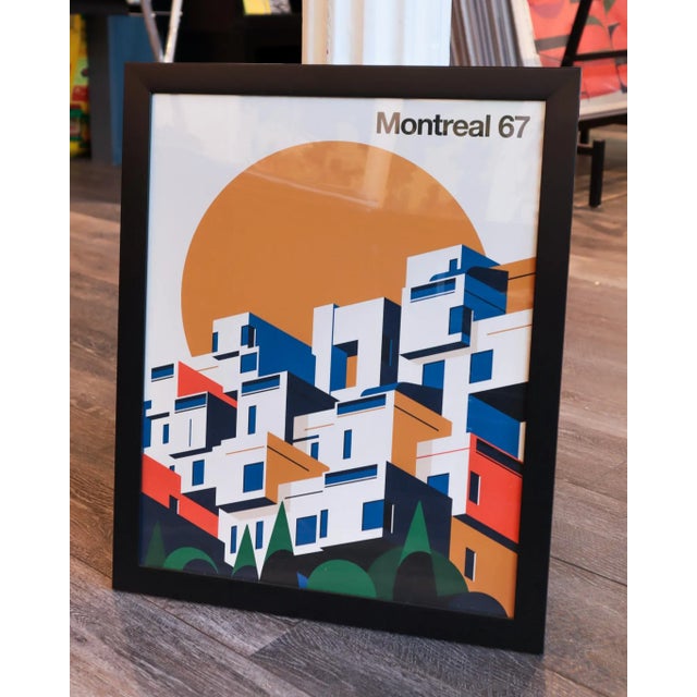 Contemporary 2022 Contemporary Montreal Poster, Montreal 67, Habitat, Framed For Sale - Image 3 of 3