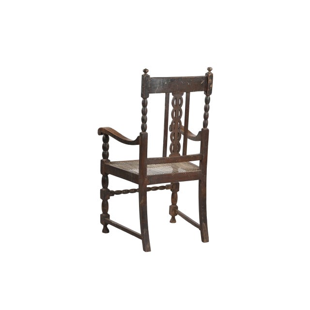 English Vintage Anglo-Indian Teakwood Armchair For Sale - Image 3 of 3