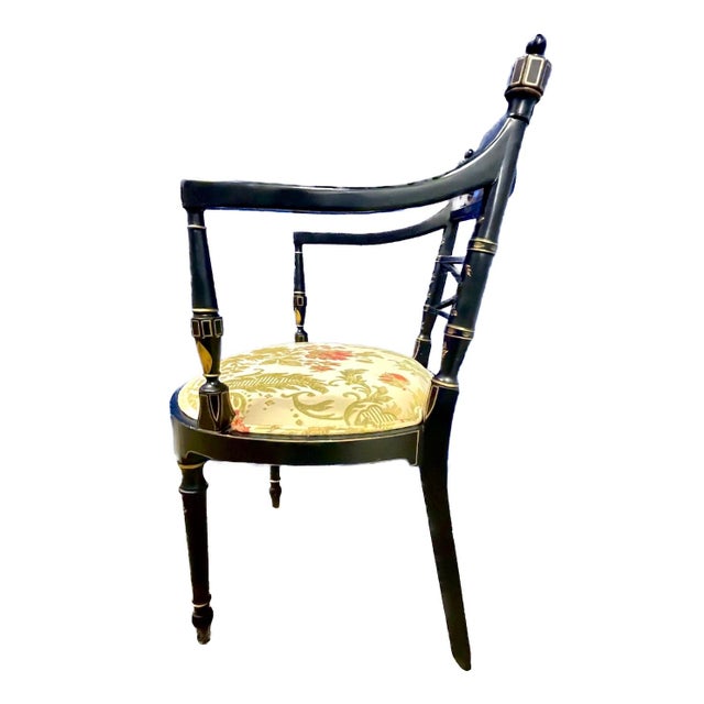 Traditional Vintage Baker Ebony Charleston Side Chair For Sale - Image 3 of 12