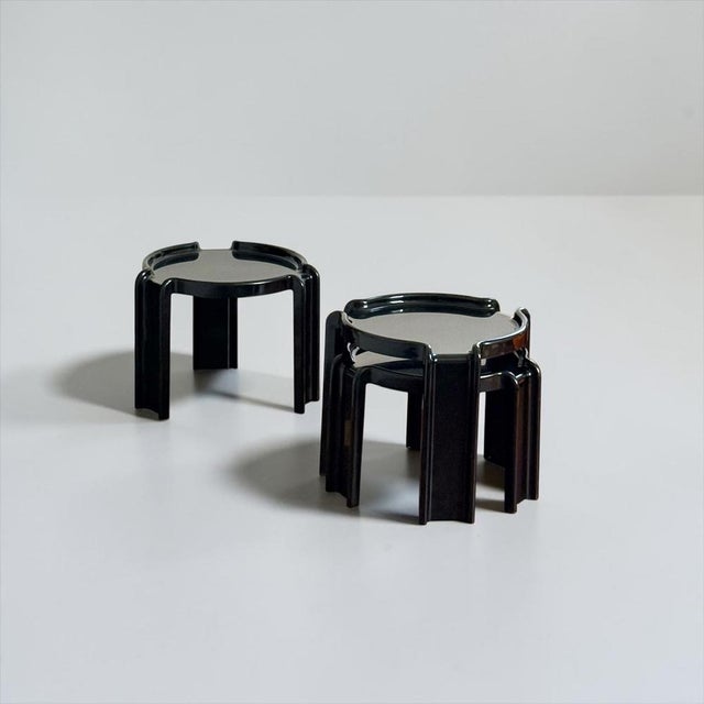 Black Nesting Tables by Giotto Stoppino for Kartell, Italy, 1960s, Set of 3 For Sale - Image 6 of 16