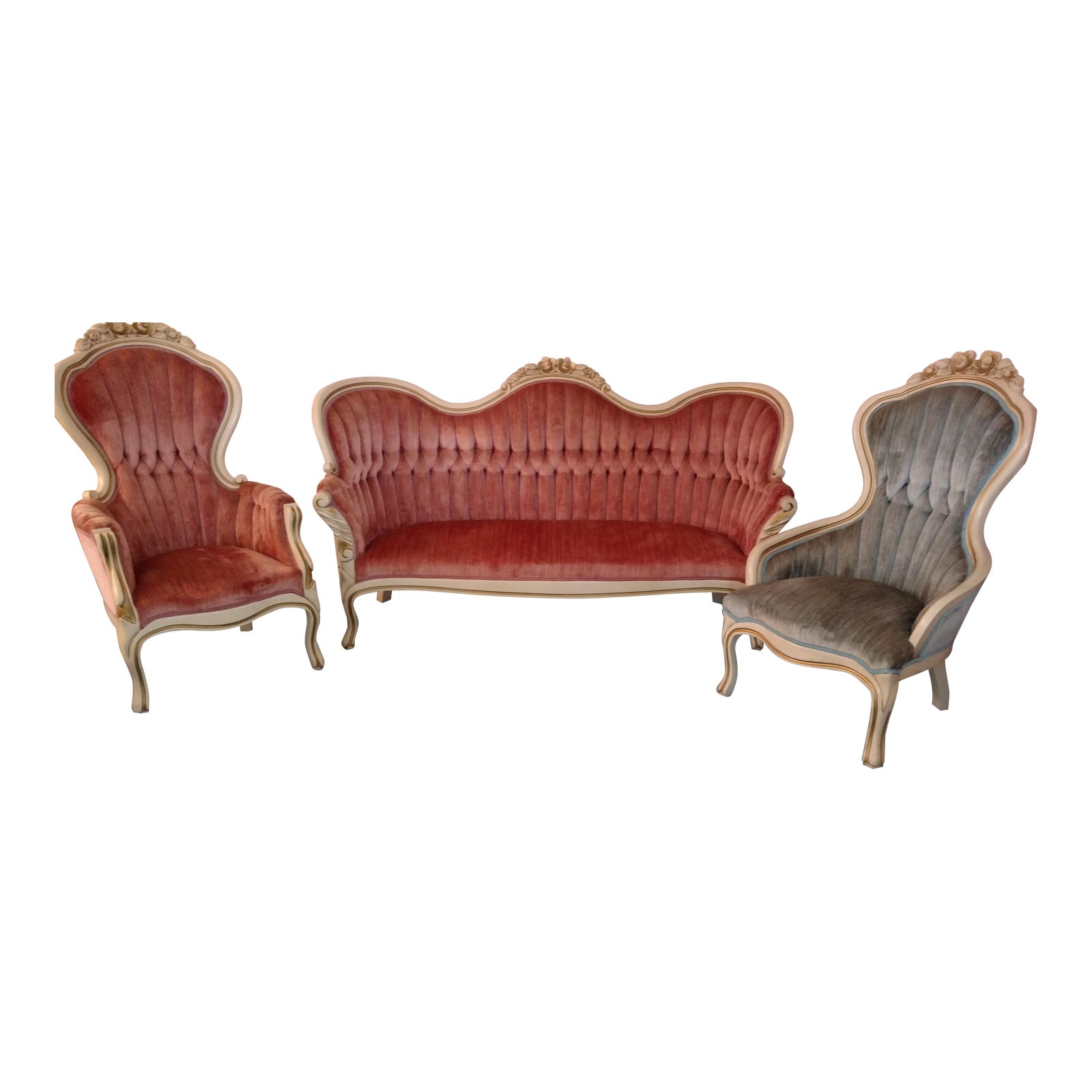Vintage Kimball Reproductions Victoria Collection Sofa Chair Set Set Of 3 Chairish
