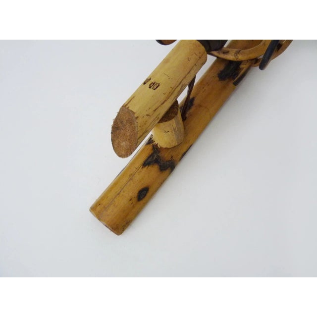 Wood Bamboo Rattan Lantern Wall Light, 1950s For Sale - Image 7 of 9