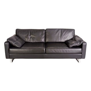 Conseta Three-Seater Sofa in Black Leather from Cor For Sale