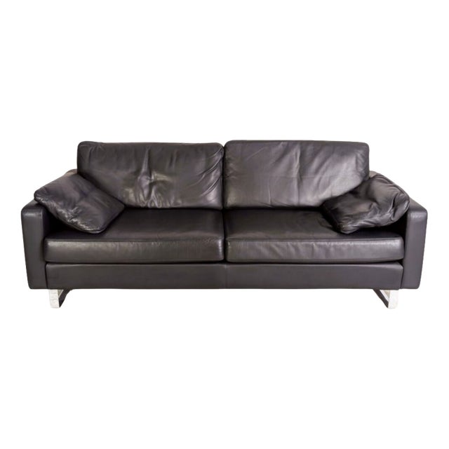 Conseta Three-Seater Sofa in Black Leather from Cor For Sale