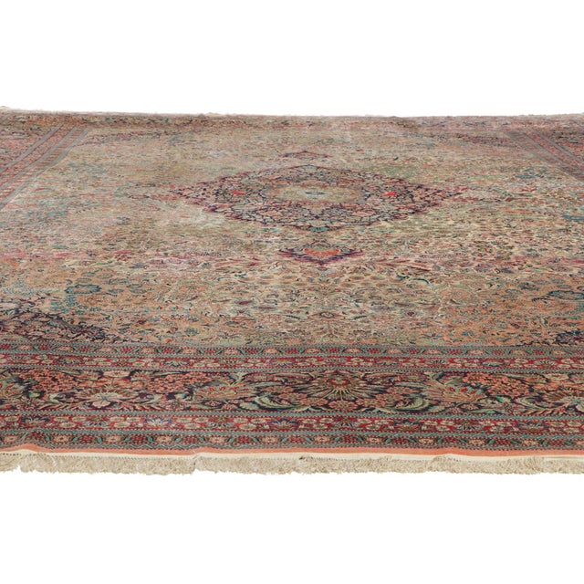 Chinese Vintage Chinese Silk Tabriz Rug, 11'11 X 18'02 For Sale - Image 3 of 11