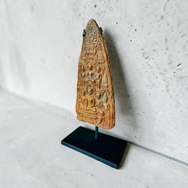 Asian Antique Devotional Buddhist Clay Tsa-Tsa For Sale - Image 3 of 5
