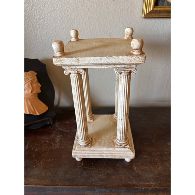 Antique White Vintage Pair of Italian Neoclassical Manner Grand Tour Revival Architectural Miniature Temples For Sale - Image 8 of 9
