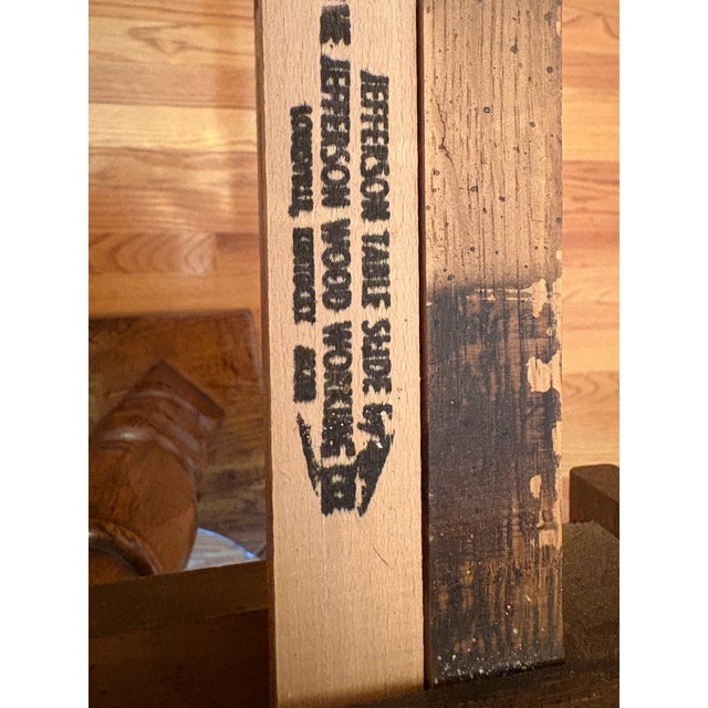 1970s Solid Oak Pedestal Dining Table With Two Leaves – Extends to 84” - Nashville For Sale In Nashville - Image 6 of 6