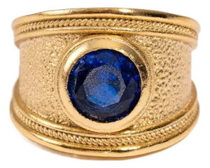 Majestic Sapphire Gold Statement Ring, Size 8