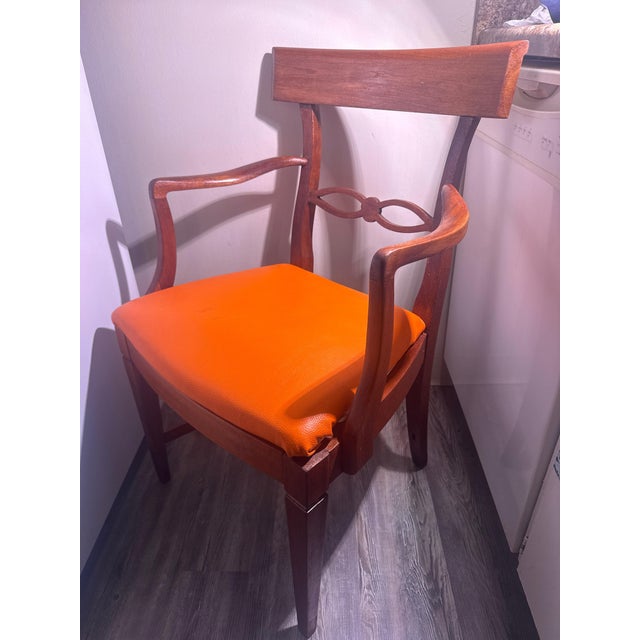 Mid-Century Modern Sculptural Mid-Century Modern Armchair in Burnt Orange For Sale - Image 3 of 5