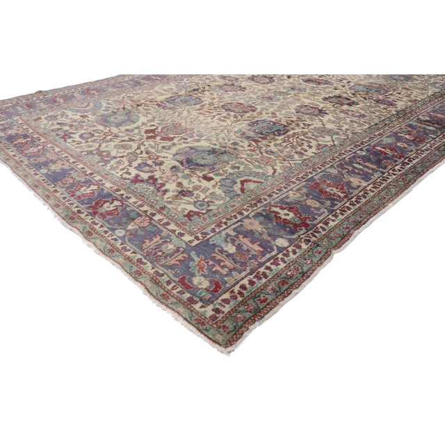 51788 Vintage Turkish Oushak Rug, 06'06 x 09'02. With its timeless style, incredible detail and texture, this hand knotted...