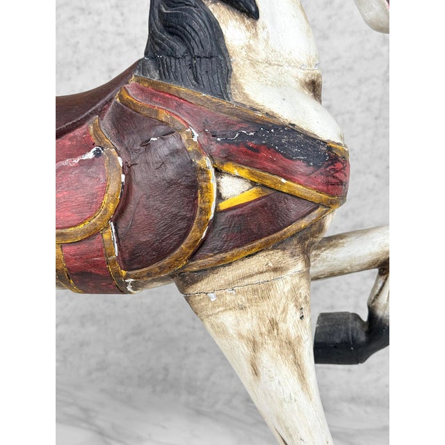 Vintage 24" Traditional Folk Art Hand Painted Carousel Horse For Sale - Image 9 of 12
