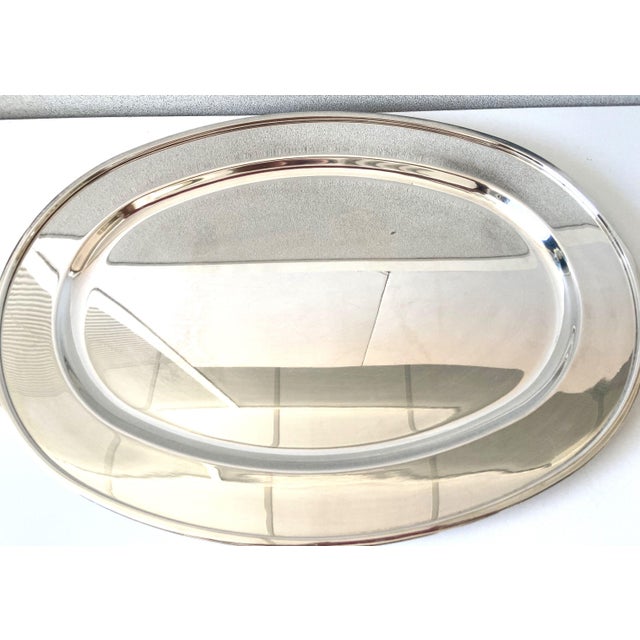 Large Stainless Steel Platter Silver from Bouillet & Bourdelle, 1940 For Sale - Image 4 of 8