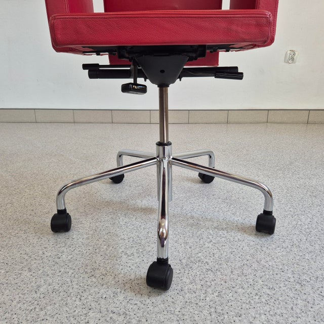 Red Leather Office Chair Bulo Pub & Club by Luc Vincent, 2000s For Sale - Image 12 of 14