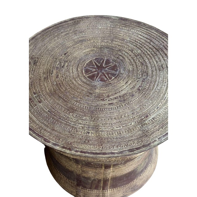 Not Yet Made - Made To Order Monumental Cast Bronze Rain Drum Side Table Sculptural Patinated Finish For Sale - Image 5 of 9