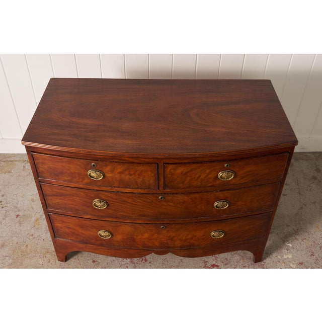 19th Century 19th Century Victorian Flame Mahogany Bowfront Chest With Urn Hardware For Sale - Image 5 of 15