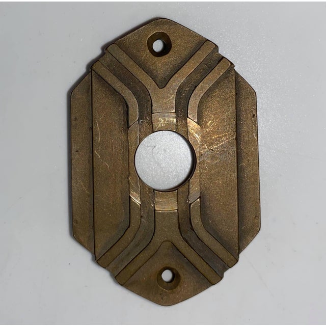 Art Deco Style Reproduction Cast Brass Door Handle Set includes: - 2 Door levers (4-1/4" height x 1" width x 1-7/8"...