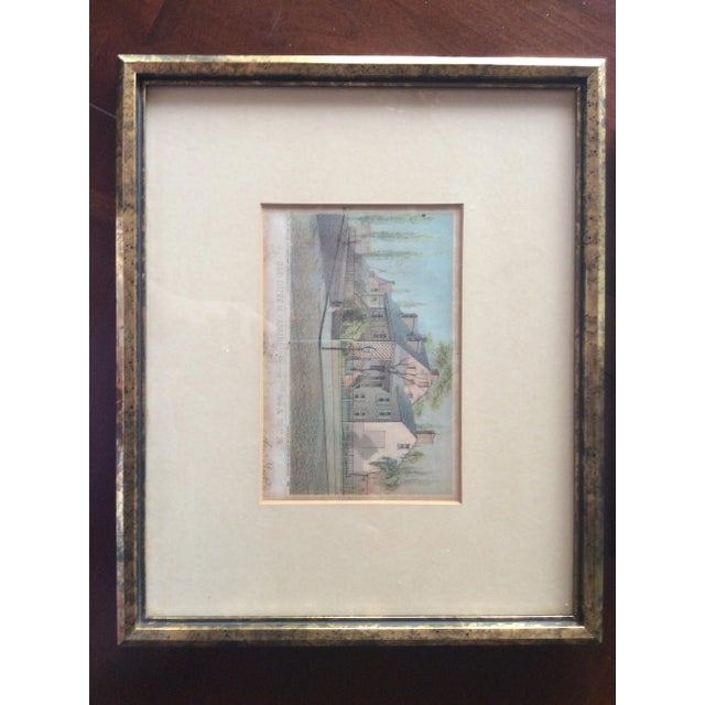 Vintage Architectural Hand Colored Etchings - a Pair For Sale - Image 4 of 13