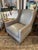 Lee Industries Lee Industries Gray Leather Custom Club Chair For Sale - Image 4 of 11