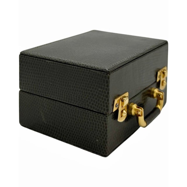 Dark Green Asprey London Double Deck Playing Cards With Green Leather Case For Sale - Image 8 of 13