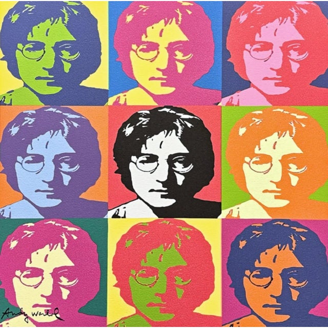 Andy Warhol "9x John Lennon" print, size 38,3 x 56,3 cm, plate signed bottom right, numbered with pencil on heavy paper,...
