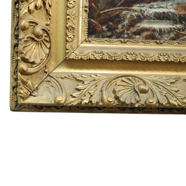 Hudson River School Oil on Canvas Adirondack Landscape Painting by Meh C1890 For Sale - Image 6 of 10