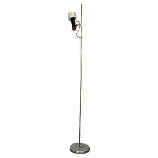 Vintage Nickel & Lacquer Floor Lamp with Orientable Diffuser from Stilux Milano, 1960s For Sale