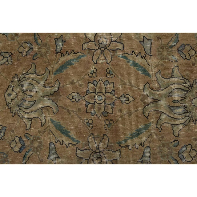 1980s Tabriz Rug 9’10” X 12’10” Pink Wool Vintage Distressed Hand-Knotted Carpet For Sale - Image 5 of 15