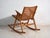 Brown Vintage Folding Rocking Chair in Beech, Central Europe, 1960 For Sale - Image 8 of 10