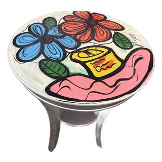 1970s Original Peter Keil Flowers Table Abstract Painting For Sale