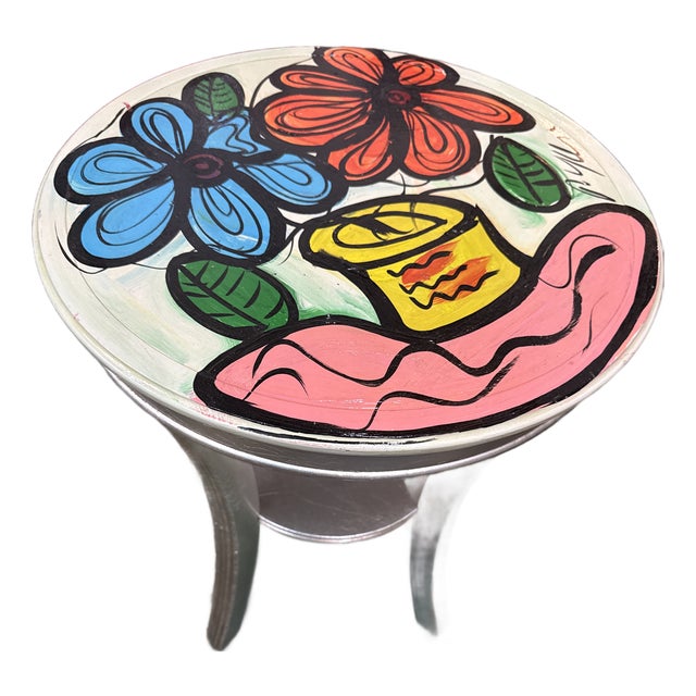 1970s Original Peter Keil Flowers Table Abstract Painting For Sale