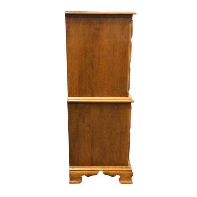 Ethan Allen Heirloom Nutmeg Maple Colonial Early American 38" Chest on Chest 10-5305 For Sale - Image 11 of 12