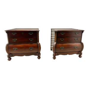 1990s Ralph Lauren Italian Louis XV Mahogany Bombay Form Bedside Chests, Pair