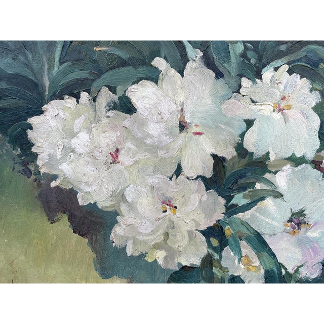 Alexandre Guelle, Flower Garden, 1911, Oil Painting on Canvas, Framed For Sale - Image 13 of 18