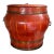 Antique Chinese Red Lacquer Elm Rice / Grain Storage Vessel — Sculptural Qing Style Container For Sale