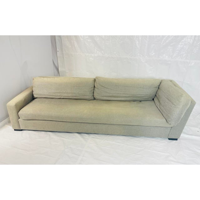 Restoration Hardware Linen 2-Piece Sectional Sofa, Modern Rh Corner Couch For Sale - Image 10 of 18