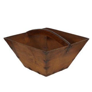 Late 19th Century Antique Chinese "Dou" Wooden Rice Grain Basket For Sale