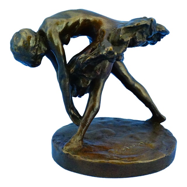 Edgar Degas, Ballerina Tying Her Shoe, 1890s, Bronze For Sale