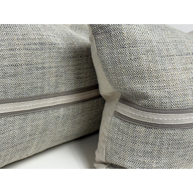 Gray Thom Filicia Home Collection Draper Slate Lumbar Pillows For Sale - Image 8 of 12