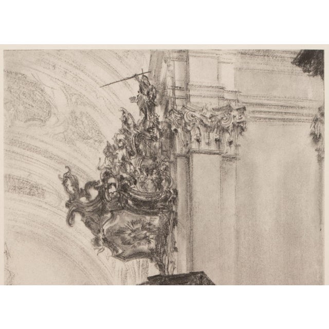 1959 After "Church Interior" by Adolph Von Menzel, Large Architectural Photogravure For Sale In Dallas - Image 6 of 9