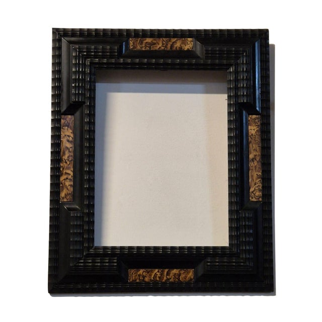 Antique Italian Guilloché Wooden Frame with Burr Wood Inlays, Late 19th-Early 20th Century For Sale - Image 9 of 9