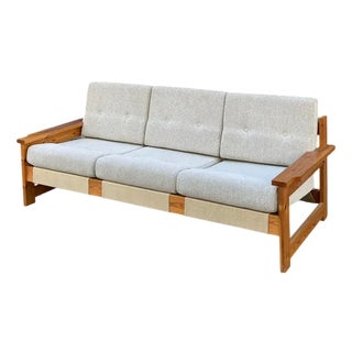 Safari Style Beige-Grey 3-Seater Sofa For Sale