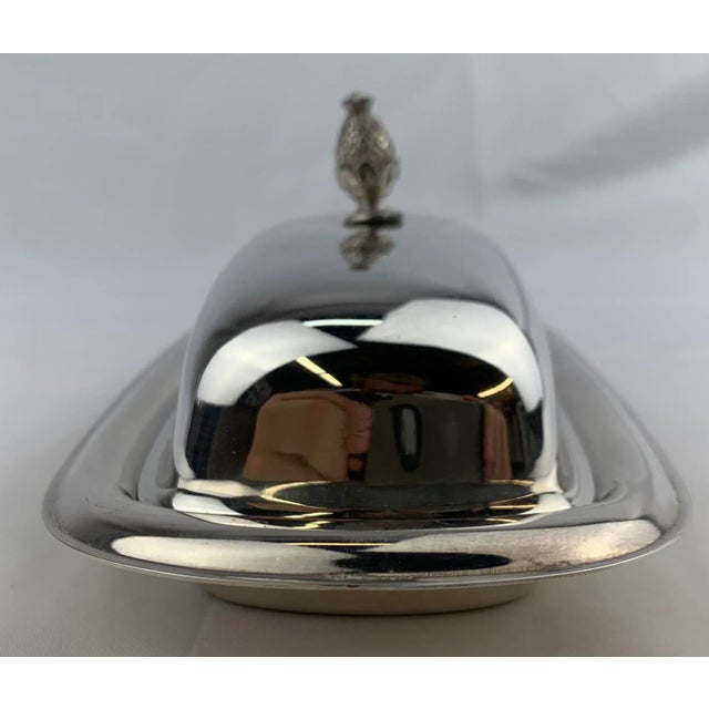 1950s Vintage Silverplate Butter Dish For Sale - Image 4 of 9