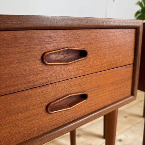 Pair of teak nightstands, denmark, 1960s these adorable danish teak nightstands from the 1960s are small but remarkably...