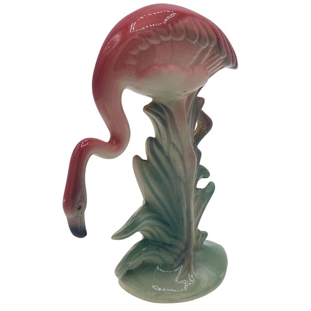1950s Mid-Century Pink Drinking Flamingo Ceramic Tabletop Sculpture Set by Brad Keeler, 2 Pieces For Sale - Image 9 of 16
