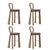 Purple Mary III Bar Chairs in Wood by Ottiu, Set of 4 For Sale - Image 8 of 8