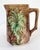 Antique English 19c Majolica Pitcher Faux Bois with Palm Tree Measures: 6 1/2" TALL X 4 1/4" DIAMETER ANT WIDEST POINT In...