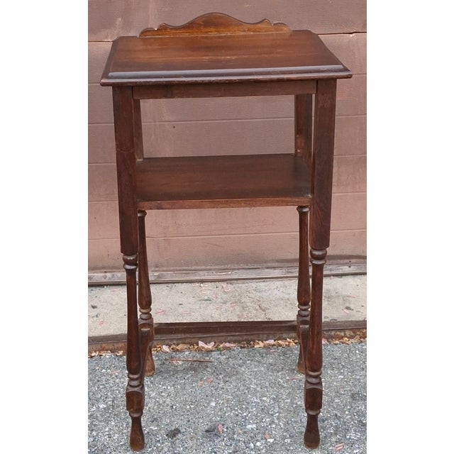 Wood Late 19th Century Refinished Walnut Tiered Side Table For Sale - Image 7 of 7