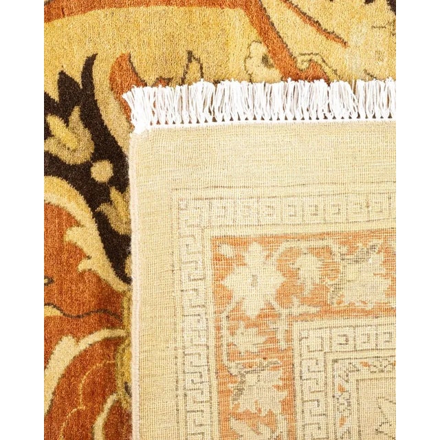 2000 - 2009 Mogul, One-of-a-Kind Hand-Knotted Area Rug in Yellow, 9' 0" x 11' 7" For Sale - Image 5 of 8