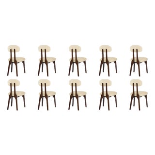 Silhouette Dining Chairs in Chenille Fabric by InsidherLand, Set of 10 For Sale